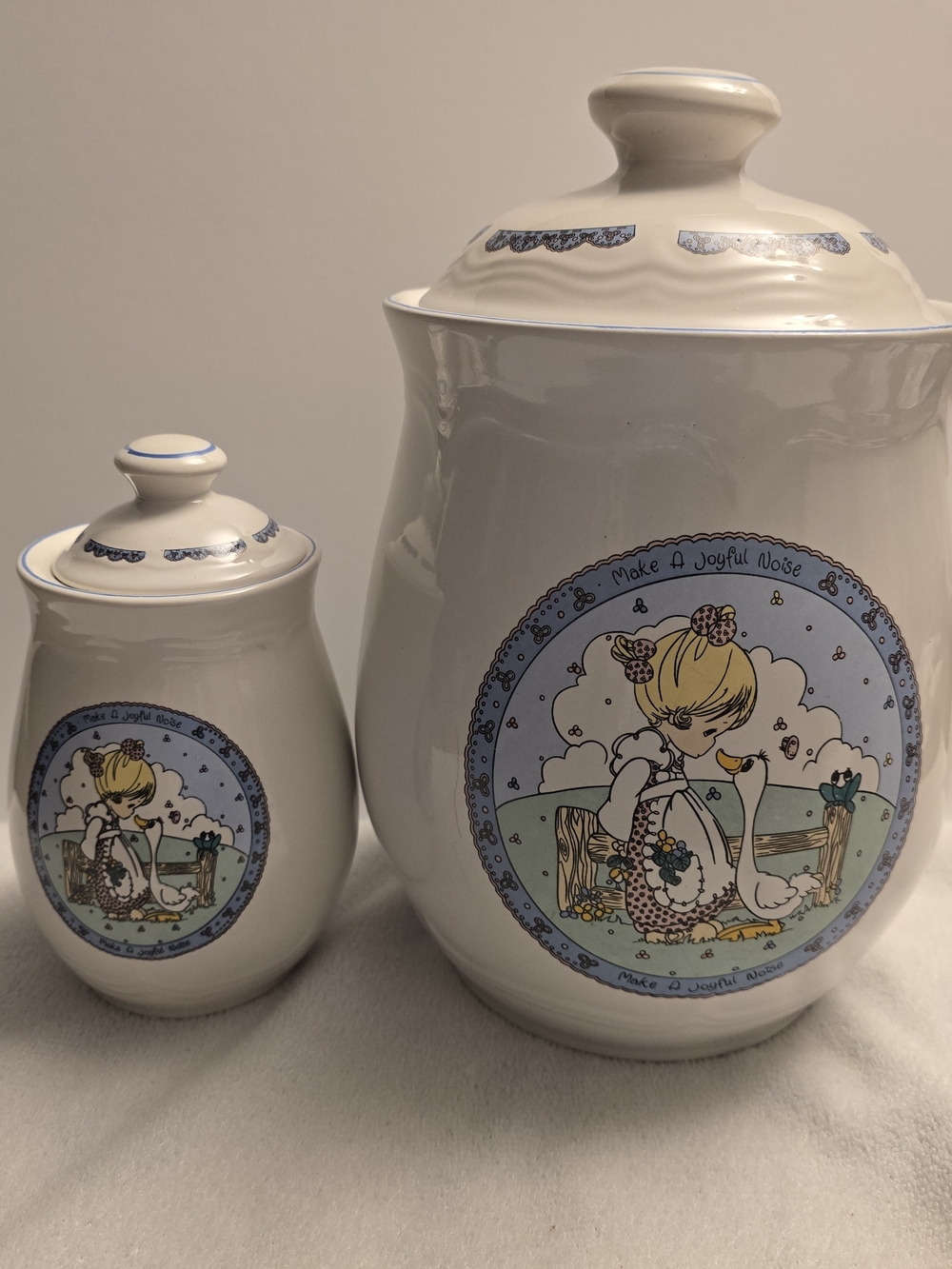 Precious Moments 1992 Large And Small Canister